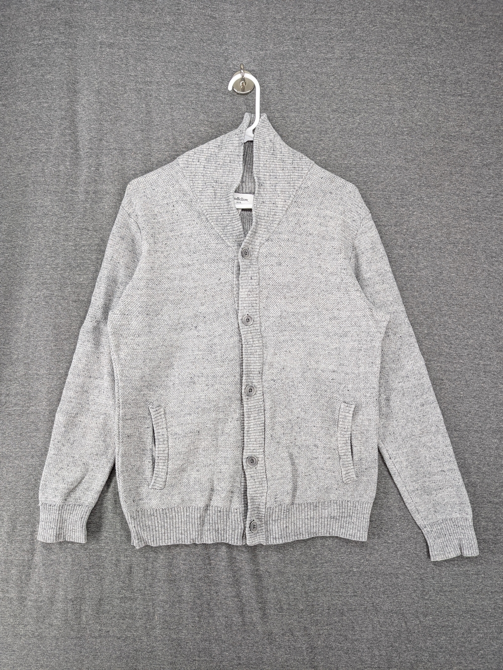 Goodfellow & Co Light Gray Shawl Collar Button Cardigan